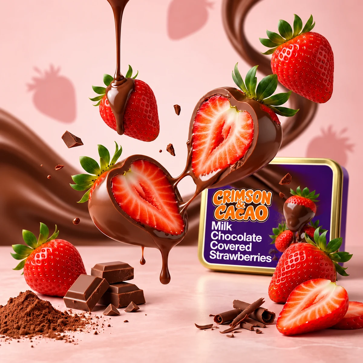 Freeze-Dried Strawberries Dipped in Belgian Milk Chocolate